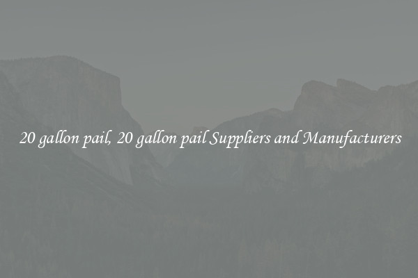 20 gallon pail, 20 gallon pail Suppliers and Manufacturers