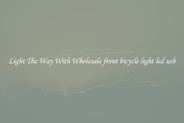 Light The Way With Wholesale front bicycle light led usb