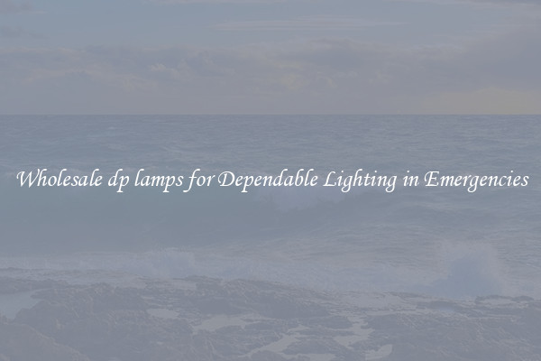 Wholesale dp lamps for Dependable Lighting in Emergencies