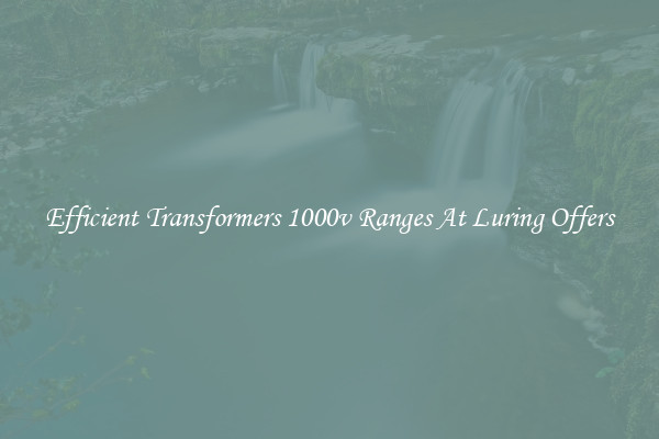 Efficient Transformers 1000v Ranges At Luring Offers