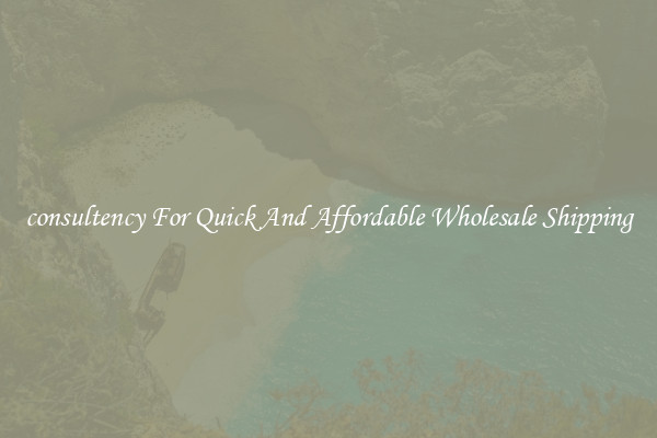 consultency For Quick And Affordable Wholesale Shipping