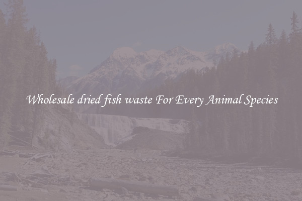 Wholesale dried fish waste For Every Animal Species