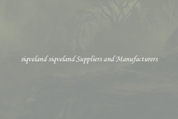 siqveland siqveland Suppliers and Manufacturers